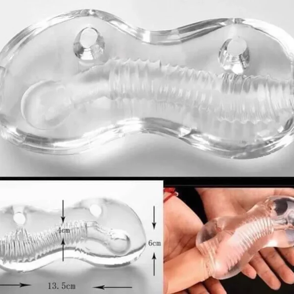 Cốc âm đạo giả cầm tay trong suốt,cốc silicon mềm mịn
