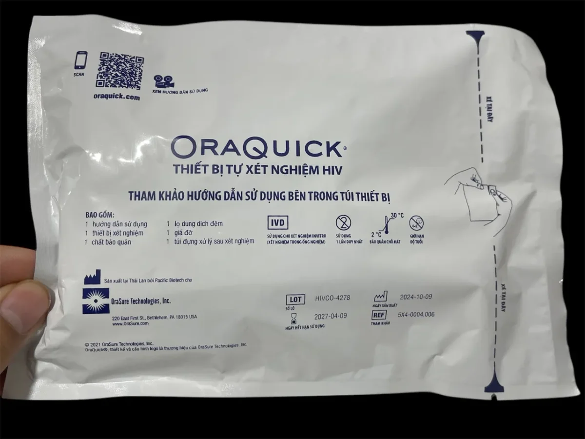 Bộ xét nghiệm HIV Oraquick bằng dịch miệng ( nước bọt) ship hoả tốc[che tên sản phẩm] phát hiện nguy cơ 3 tháng