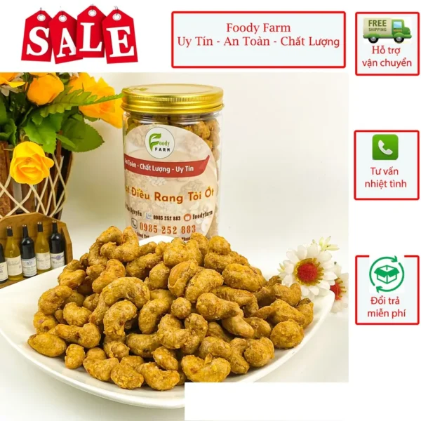 Hạt Điều Rang Tỏi Ớt Đặc Sản Bình Phước (500gr)