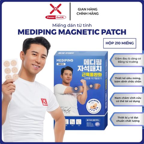 Miếng Dán Từ Tính Giảm Đau Mỏi Cơ Bắp Hàn Quốc Powerful-X Mediping Magnetic Patch Hộp 210 Miếng